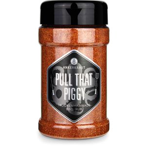 ANKERKRAUT Gewürzmischung BBQ-Rub, Pull that Piggy, für Fleischgerichte, Trockenmarinade, vegan, im Streuer, 220 g