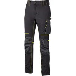 U-Power, Arbeitshose, Stretch-Bundhose "4-Wege" ATOM black carbon, Gr.4XL (4XL)