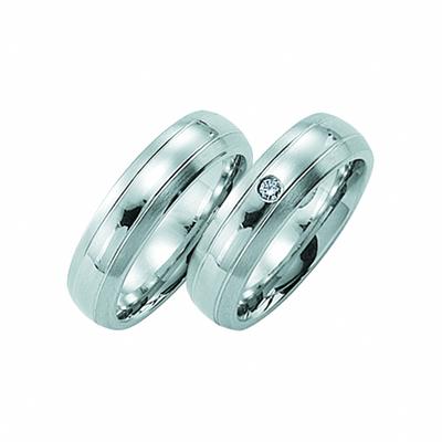 Partnerring ADELIA´S "Damen Edelstahl Freundschaftsring" Gr. 54, silber, Fingerringe, Damen, 54, Edelstahl, Edelstahlschmuck für Damen