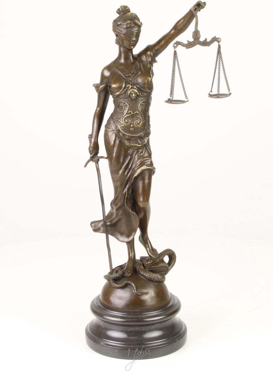 Justitia Lady Justice Bronzen beeldje Hoogte: 44,7 cm