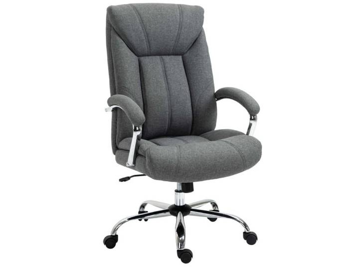 Fauteuil de bureau ergonomique gris - Dossier haut têtière et hauteur réglable