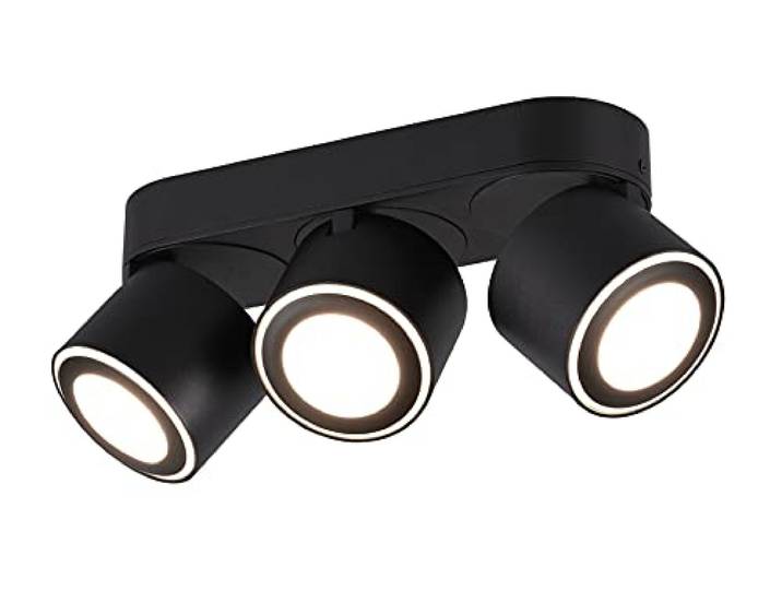 Trio Leuchten LED Deckeneinbau u. Aufbauleuchte Taurus 652910332, Metall Schwarz matt, inkl. 3x 3.5 Watt + 3x 1.5 Watt LED