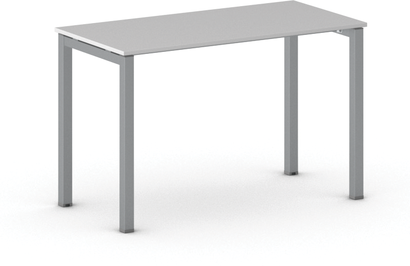 B2B Partner Konferenztisch PRIMO SQUARE 120x60 cm, graues Metallgestell, grau