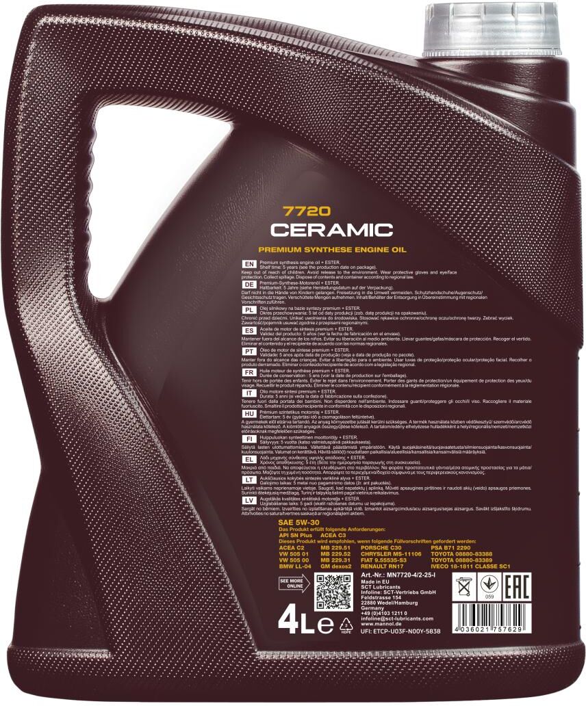 Sct - Mannol Ceramic 5w-30 [4 L] Mn7720-4