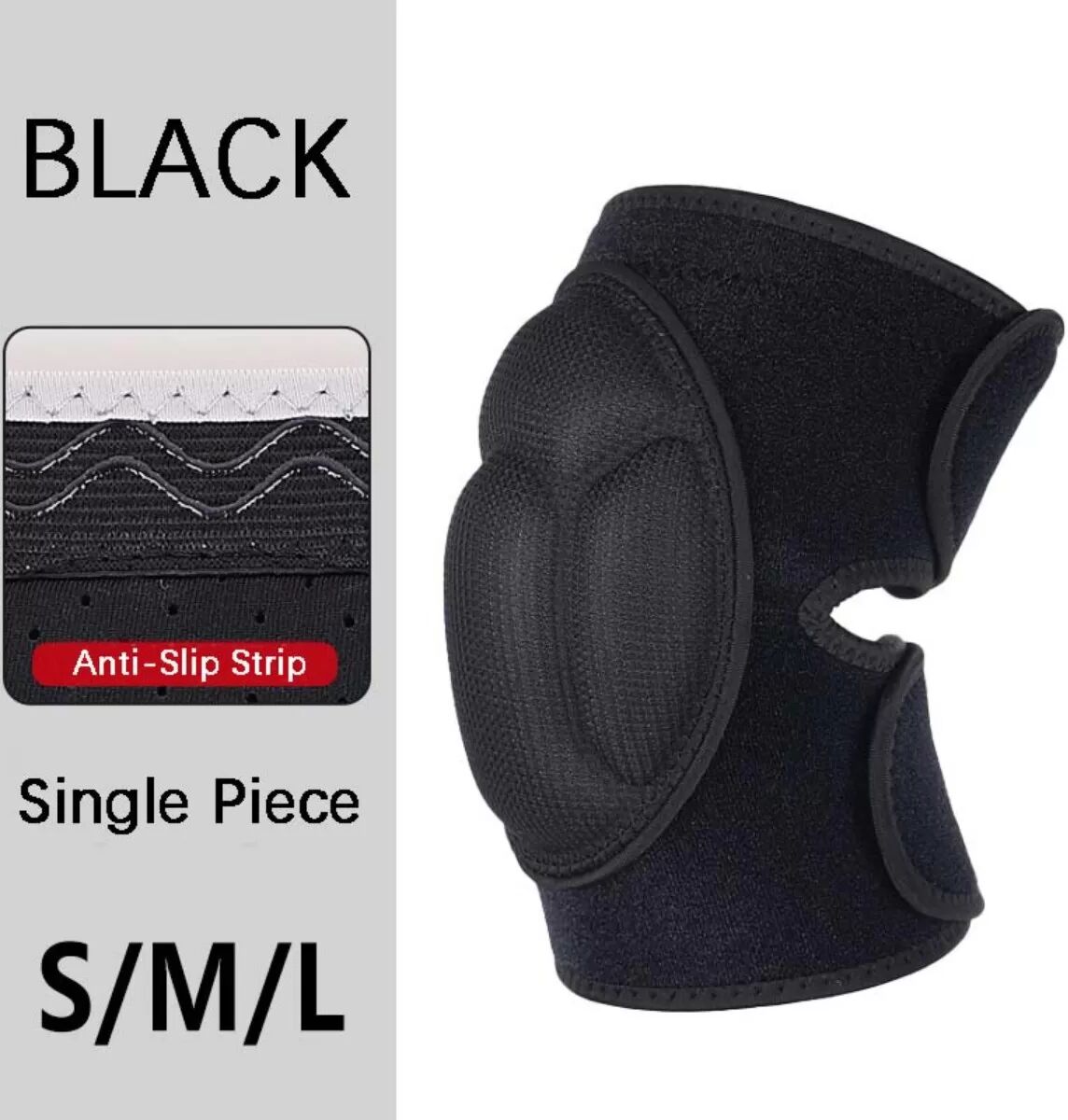 INF Turtle Shell Knieschoner: Atmungsaktive, stoßabsorbierende Schaumstoff-Knieschoner für Sport & Tanz L Schwarz