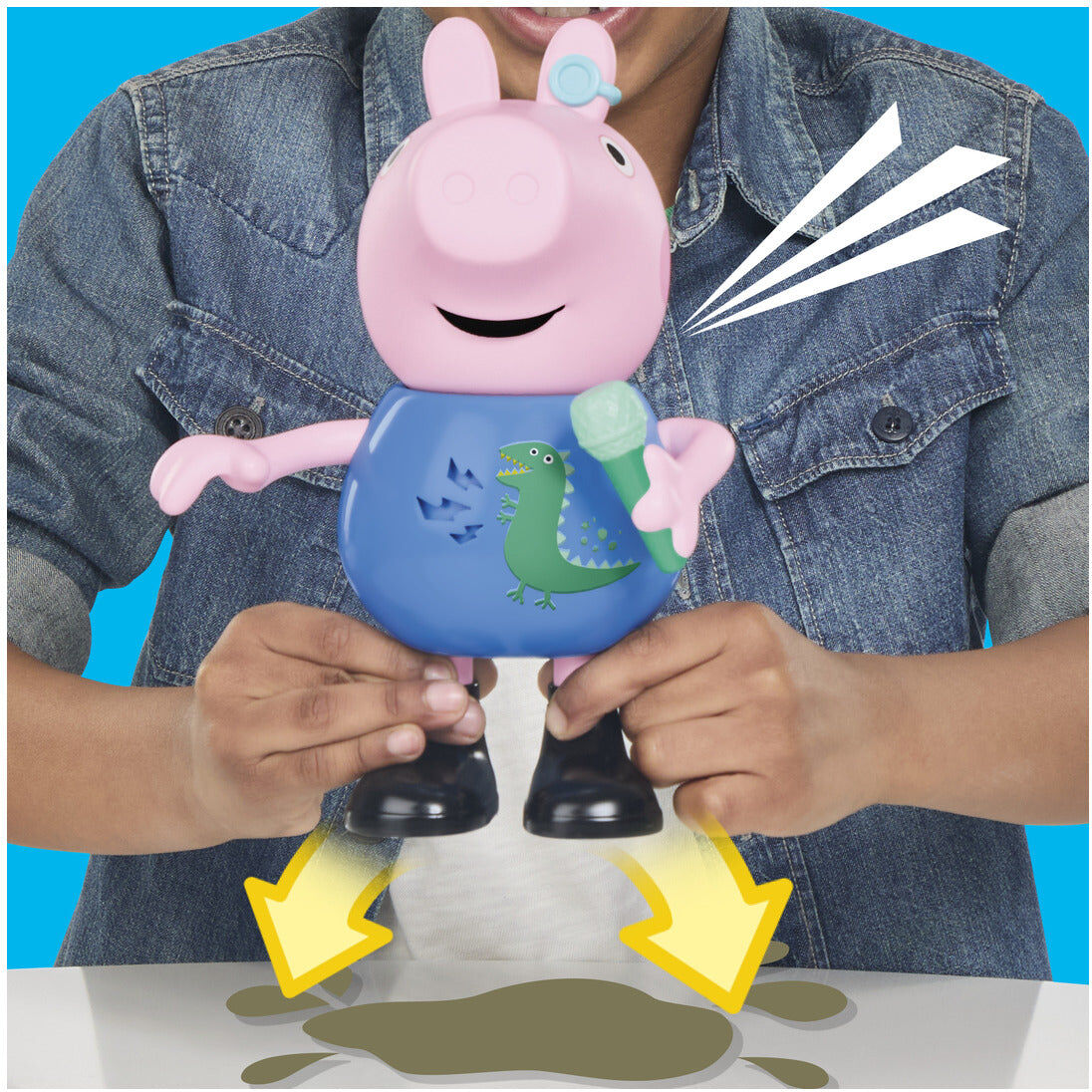 Peppa Pig Joke ; Sing George Interactive Figure by Hasbro - 20 cm Tall - Electronic Toy with 50 Phrases, Jokes, Songs & Sound Effects for Kids