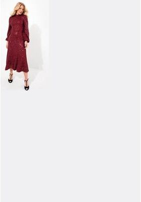 Plus Size Women's A-Line Sequin Midi Dress by Joe Browns in Rich Burgundy (Size L)