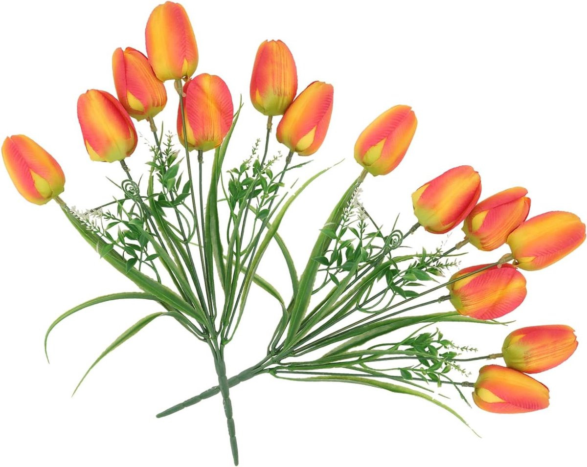 Oranje Kunstbloemen Tulpen voor Huisdecoratie - 5 x 35 cm