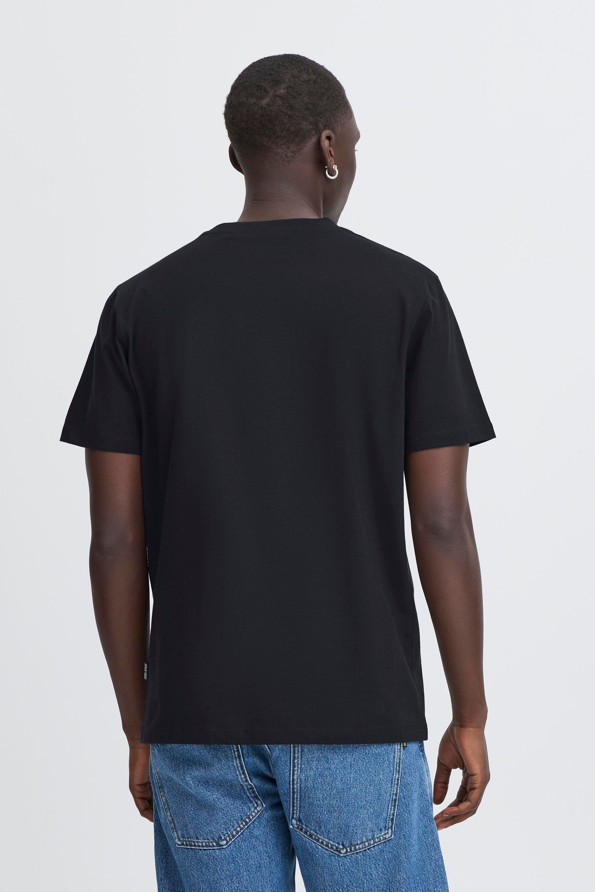Rundhalsshirt BLEND "Rundhalsshirt BHJuma", Herren, Gr. L, schwarz, Obermaterial: 100% Baumwolle CO., Shirts Rundhalsshirt