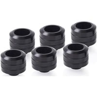 Eiszapfen PRO 16mm HardTube Fitting G1/4 - Deep Black Sixpack, Verbindung schwarz, 6 Stück