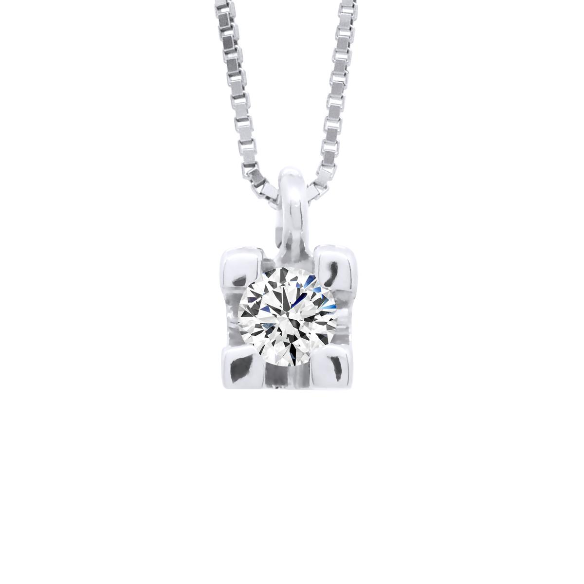 Ketting Diamond Solitaire 0,10 Cts White Gold