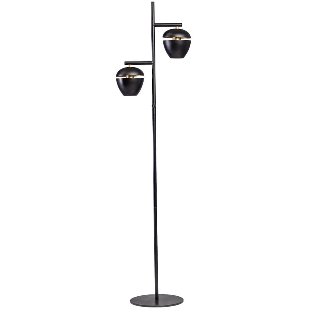 ETH Design vloerlamp Claire zwart met 2x E27 fittingen