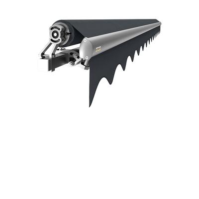 Spettmann STAR FIX offene Gelenkarmmarkise manueller Antrieb rechts 400x300cm Gestellfarbe silber Dessin uni grau