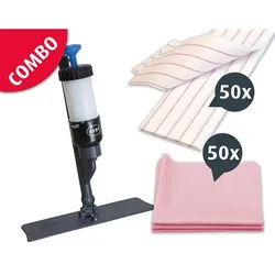 Klettmophalter ClaraClean Go! DriZZ Combo Sanitär beladene Hochleistungstextilien im Einwegsystem