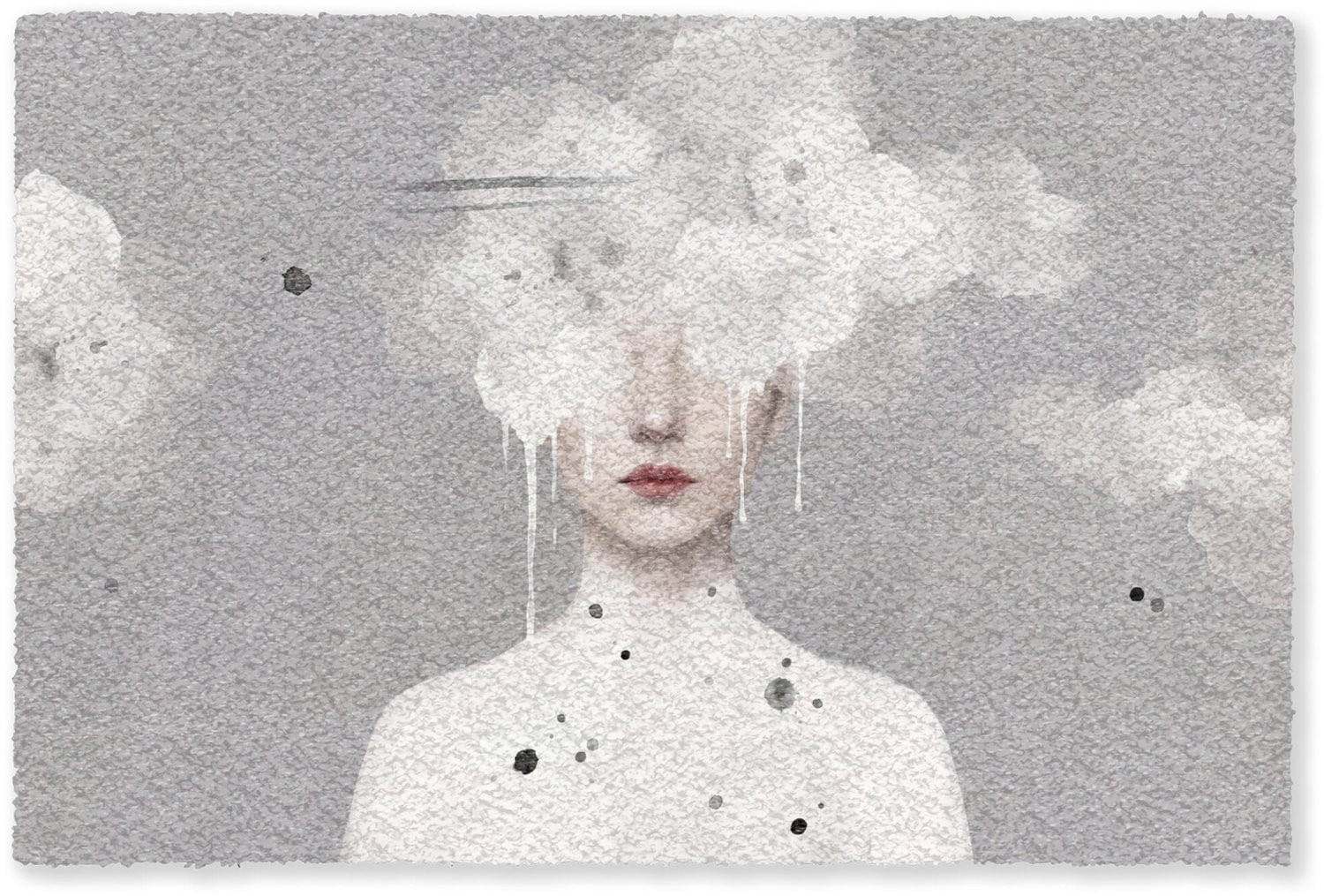 MuchoWow Deurmat Wolk - Grijs - 60 x 40 cm