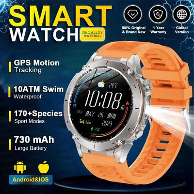 Uplift Picks Stratos 4 GPS Smartwatch With AMOLED Display Bluetooth Calling Outdoor Sports Smartwatch silver Orange