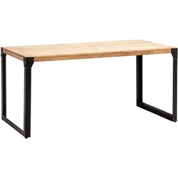 ESSTISCH Massivholz Metall Rechteckig Industrial, Akazie 180x90x76 cm