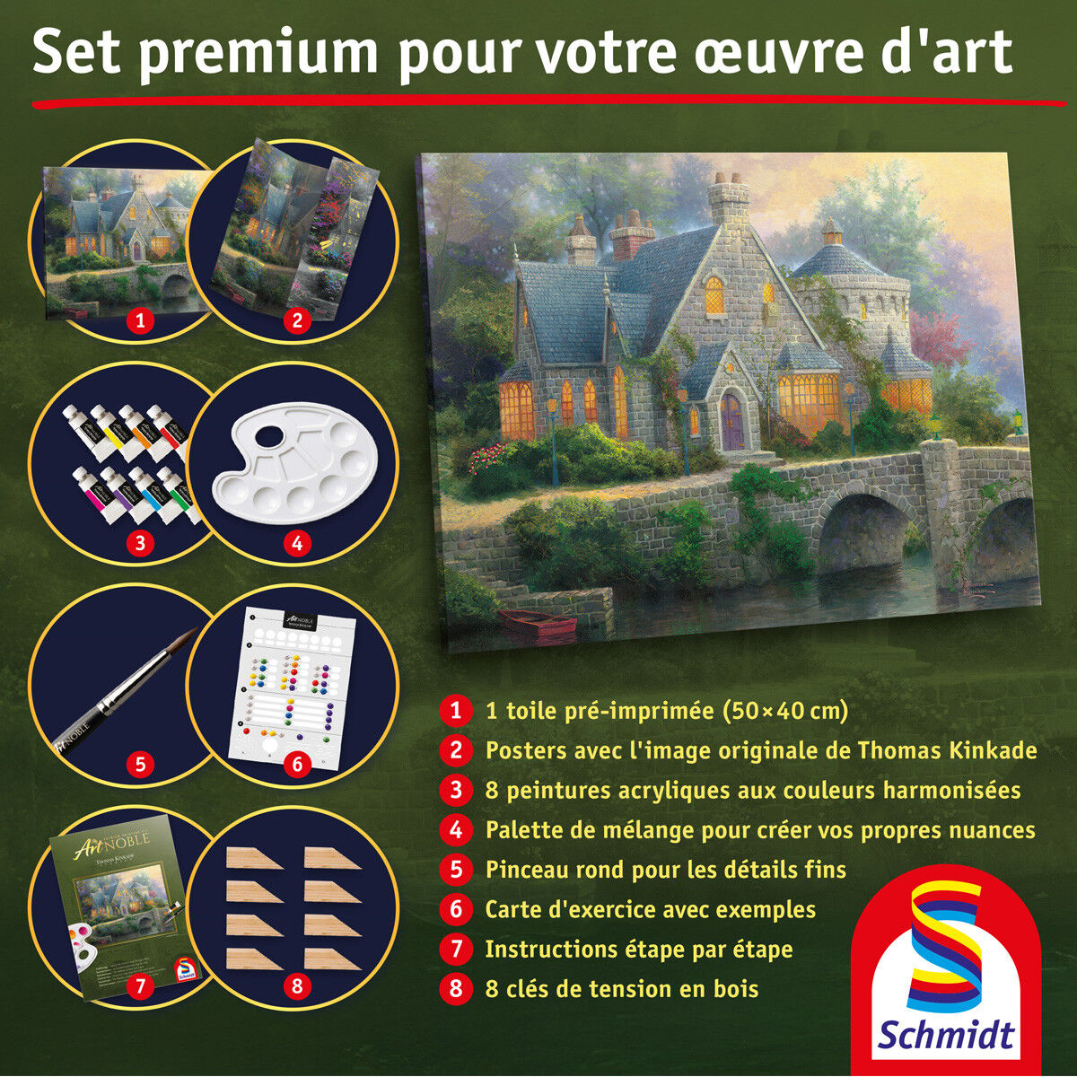 My Art NOBLE : Premium Painting Kit 50 x 40 cm : Lamplight Manor, Thomas Kinkade Studios - Schmidt
