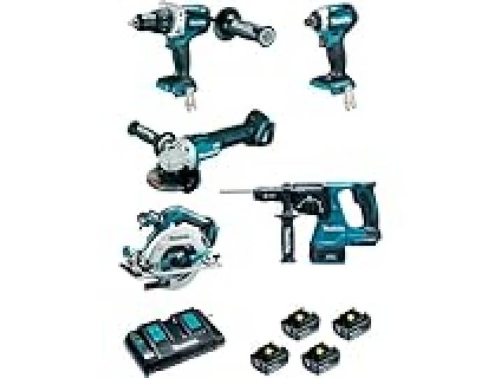 Ensemble de 5 machines MAKITA 18 V Li-Ion 5 Ah + ACCESSOIRES - DLX5038PTJ