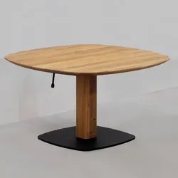 Echtholztisch Designercouchtisch höhenverstellbar aus Eiche Massivholz