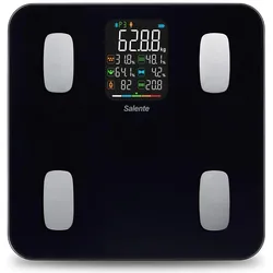 Salente, Personenwaage, MaxFit, chytrá osobní diagnostická fitness váha, Bluetooth, černá (180 kg)