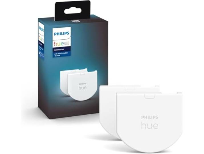 Philips Hue Modules D'Interrupteur\, Pack de 2 Contrôle Connecté de l'Éclairage\, Installation Flexible En Intérieur\, Hue Bridge Requis
