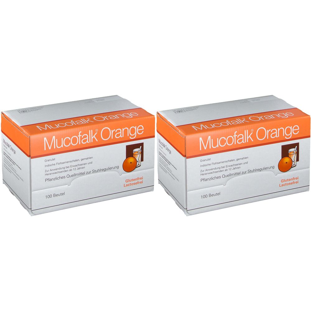 Mucofalk Orange Gran.z.Herst.e.Susp.z.Einn.Beutel Doppelpack 2x100 St Granulat zur Herstellung einer Susp. zum Einnehmen