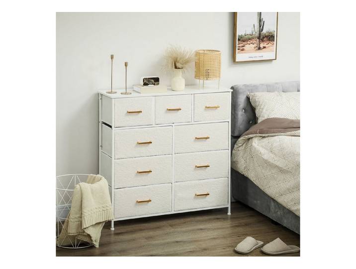 furnicato Kommode Wohnzimmer-100B x 30T x 99H cm in Cremeweiß (1 St)