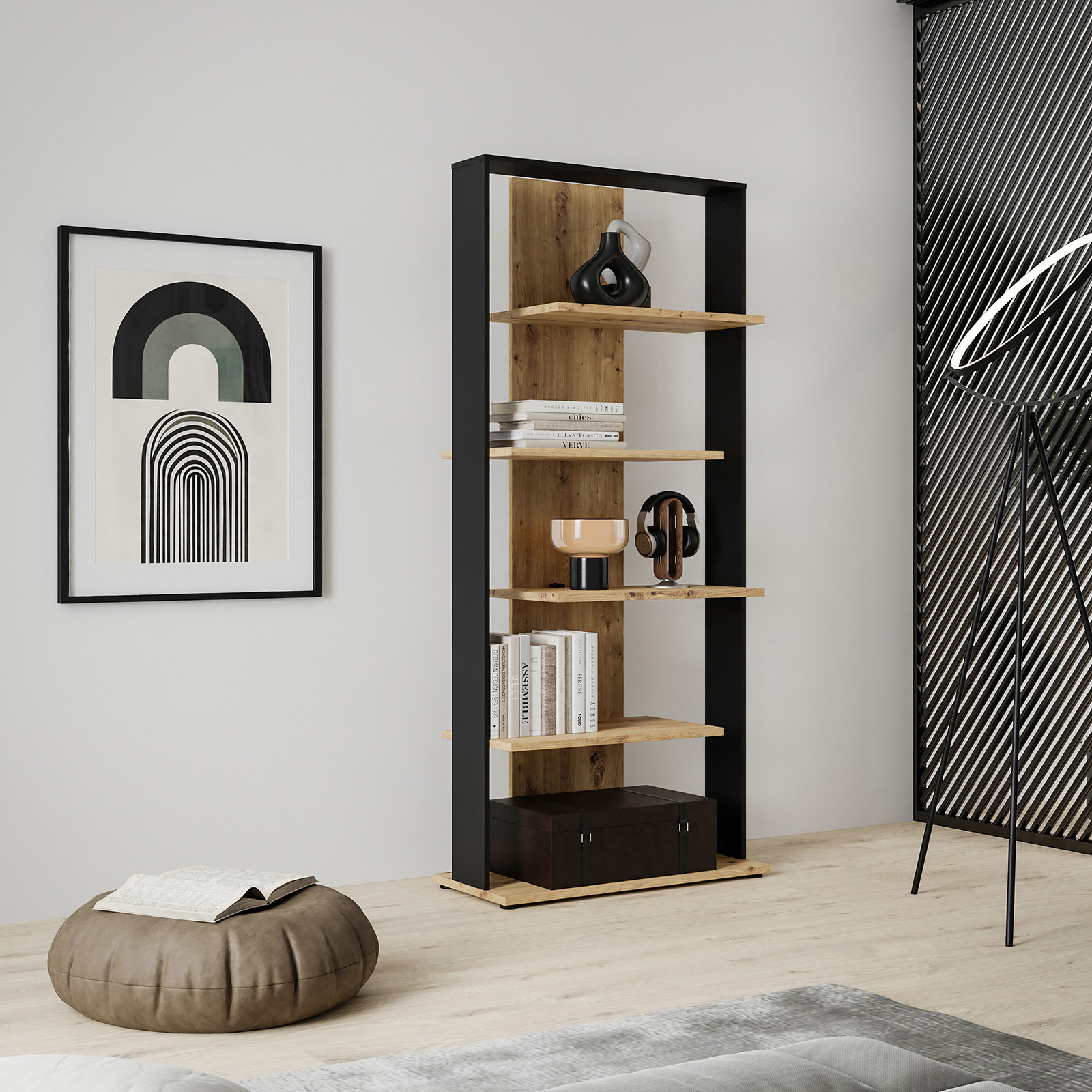 home24 Open kast Kobec bruin/zwart