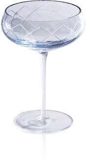 Zodax Audrey 4-Piece Set Hand Etched Coupe Glasses