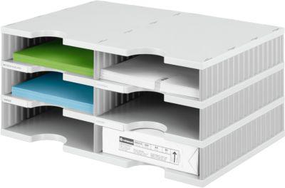 styro® Sortierstation styrodoc Standard, DIN C4, 3 Etagen/2-reihig/6 Fächer, grau/grau