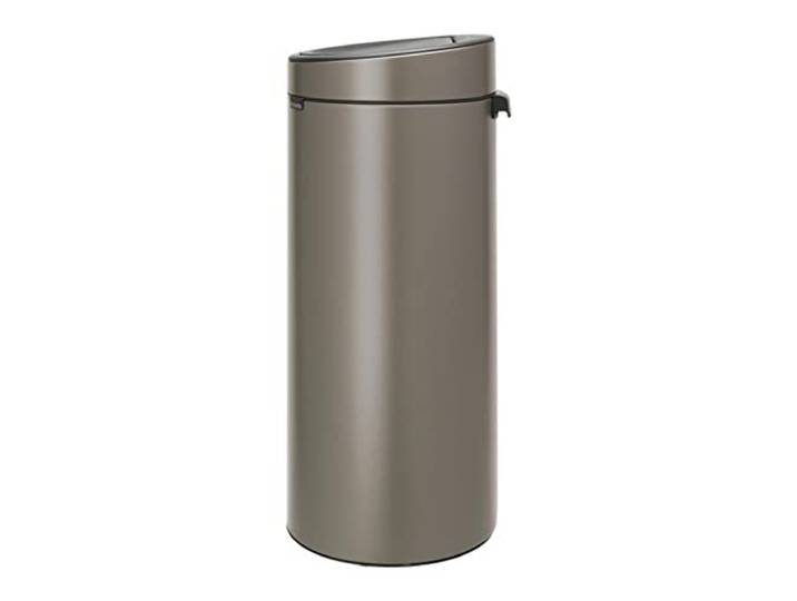 Brabantia 115363 Touch Bin New mit herausnehmbaren Kunststoffeinsatz, 30 L, Edelstahl, platinum, 32.8 x 32.8 cm
