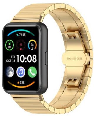 Everyday Crate Huawei Watch Fit 2 Stainless Steel Watch Band One Bead Metal Replacement Strap Adjustable Wristband gold