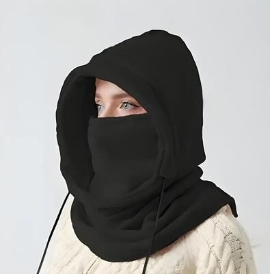 DynamicDeals Unisex Winter Balaclava Knit Hood Windproof Mask For Cold Weather, Motorcycle & Outdoor Use black