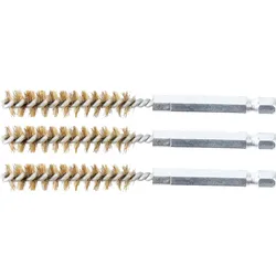 BGS Messingbürste 10 mm Antrieb Außensechskant 6,3 mm (1/4") 3tlg. - 3078-10-M