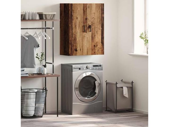 RJPLMFV Wandschrank, Holz, 69,5 x 34 x 90 cm Holzwerkstoff, Regale, Scharniertüren, Metallgriffe, Aufbewahrung für Wohnzimmer oder Büro