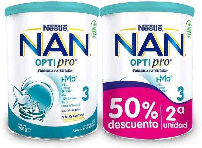 NAN Leche 3 Optipro 2X800 Gr