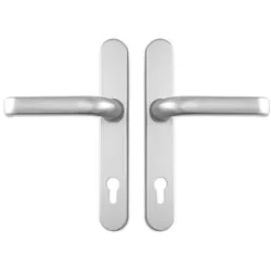 Meeth Haustürgarnitur Garnitur Drücker Schildgarnitur 92mm PZ silber Nr.336