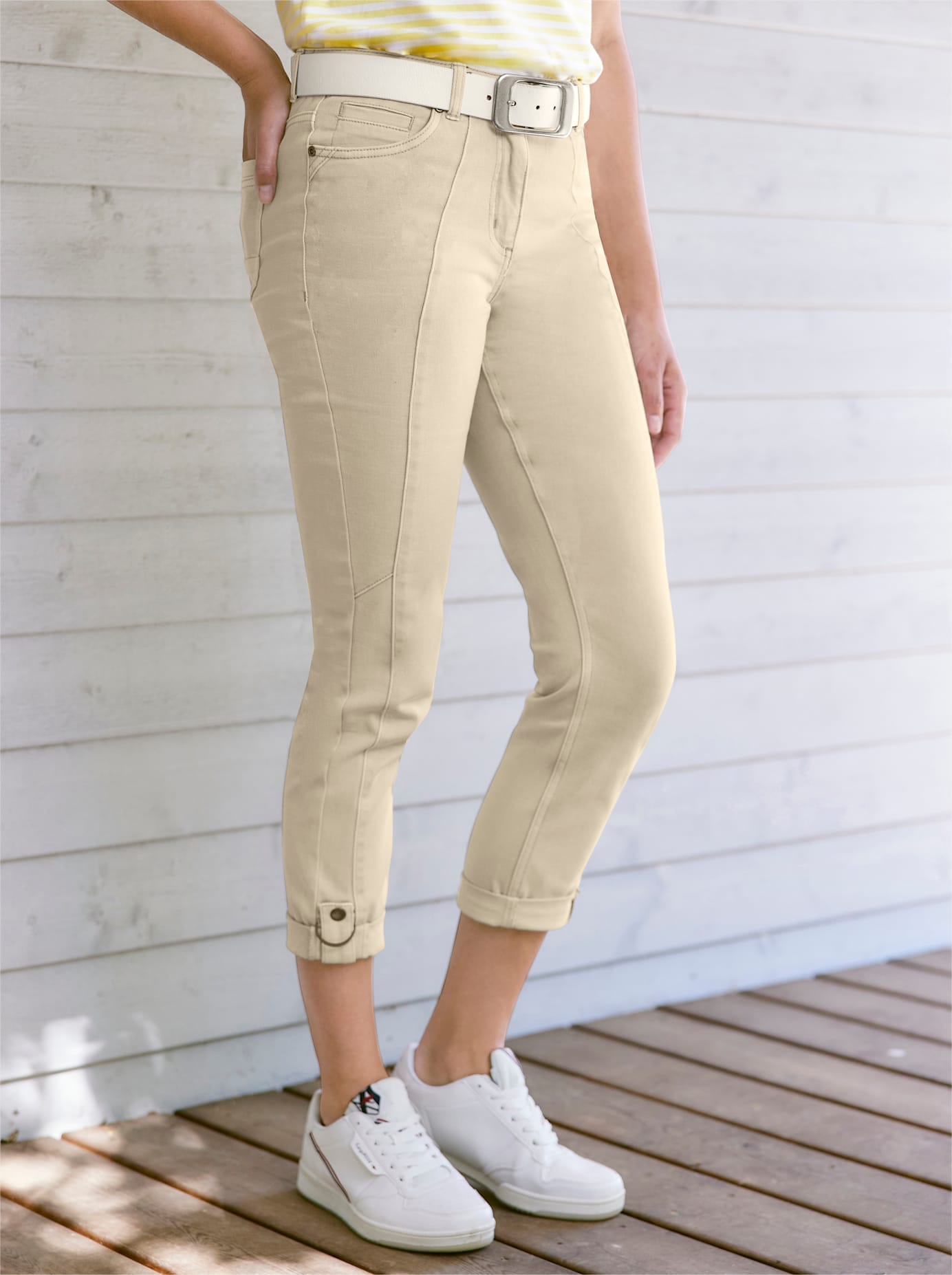 Hüftgürtel HEINE, Damen, Gr. 95, beige (ecru), Gürtel Hüftgürtel ecru 95