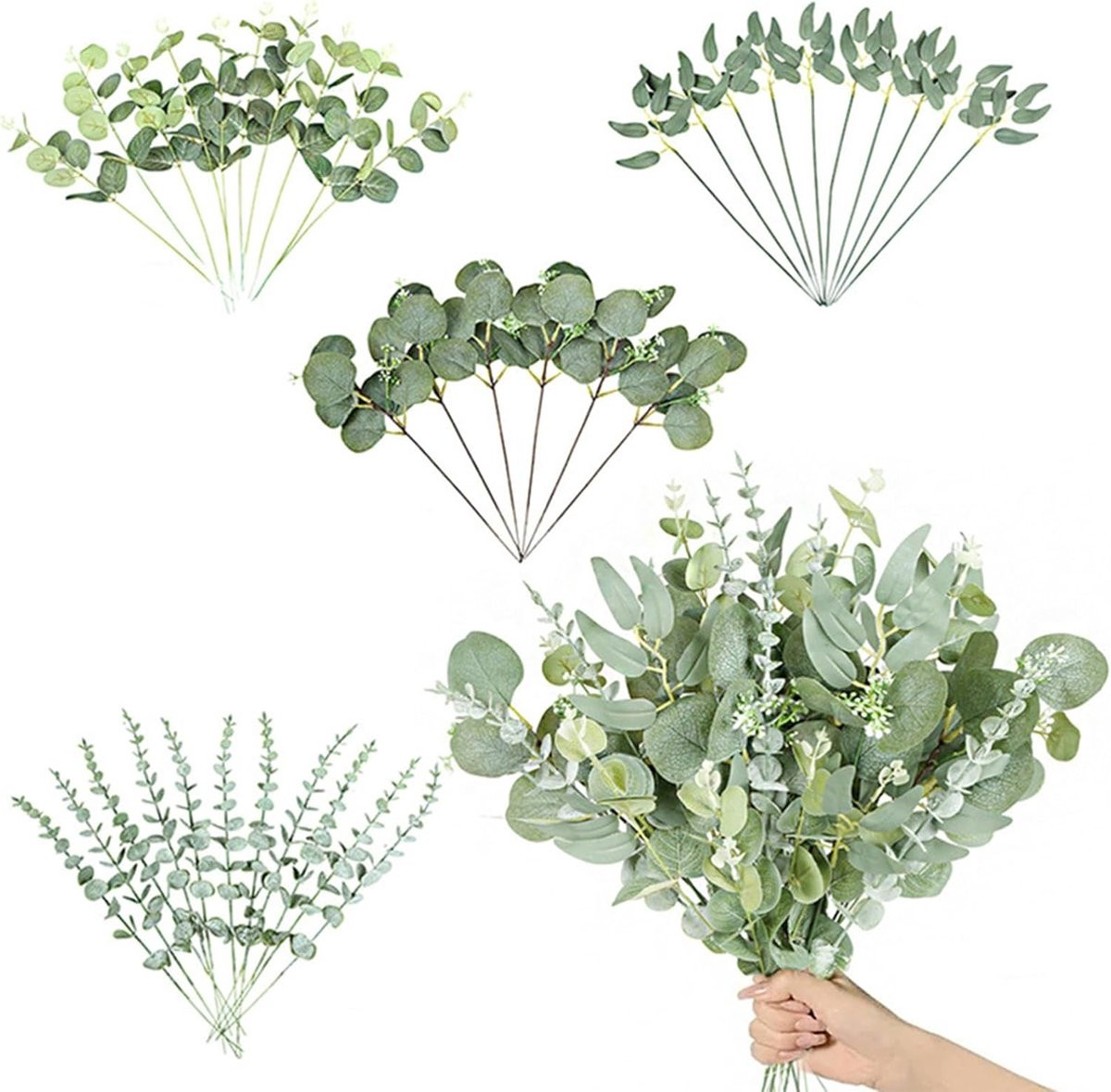 37 stuks Kunstmatige Eucalyptus Takken voor Decoratie en Bloemstukken