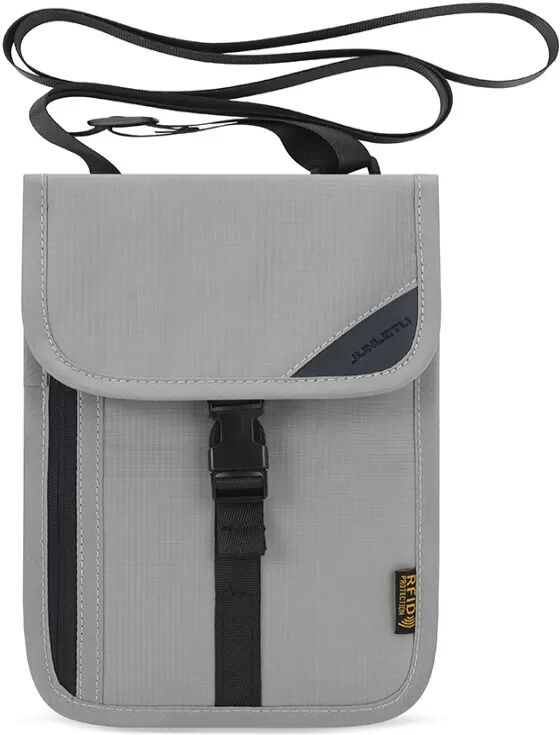 INF RFID-Halsbrieftasche für Reisepass Hellgrau