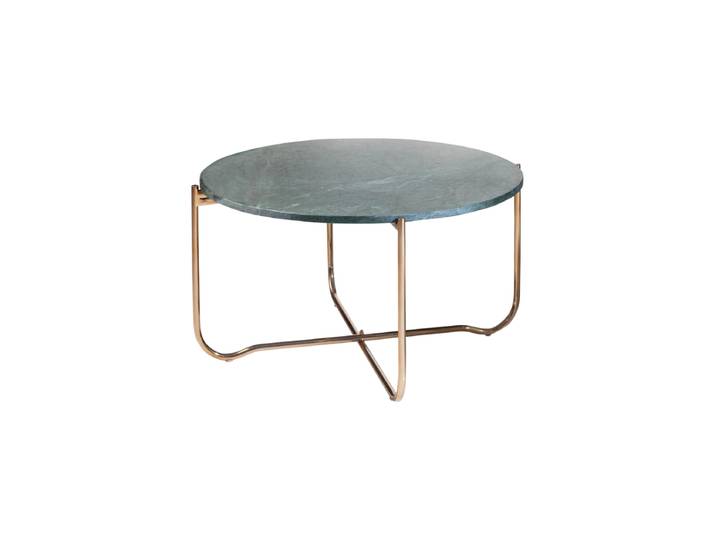 Marmor Couchtisch „Noblesse“ Ø 62 cm Gold / Marmor Grün Invicta Interiors