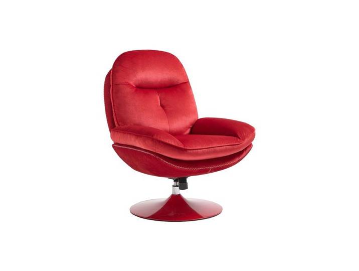 Fauteuil pivotant en velours rouge ILMACA