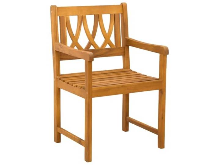 KUTYWEXFM 8er Set Gartenstühle Massivholz Akazie Armlehnenstuhl Natur Geölte Sitzgruppe für Terrasse Veranda und Gartenbereich mit ergonomischen Armlehnen für entspannte Stunden im Freien.