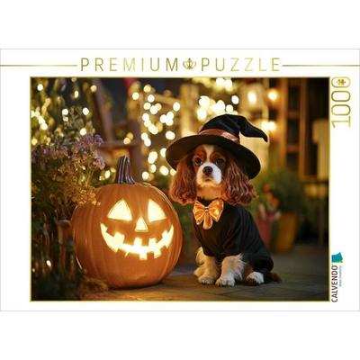 CALVENDO Puzzle Cavalier King Charles Spaniel - Magisches Halloween | 1000 Teile Lege-Größe 64x48cm Foto-Puzzle für glückliche Stunden, von , Calvendo