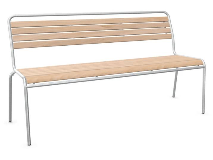 Holzlatten-Bank Rigi Feuerverzinkt von Schaffner / Farbe: Natur / Grösse: 150 x 61 cm
