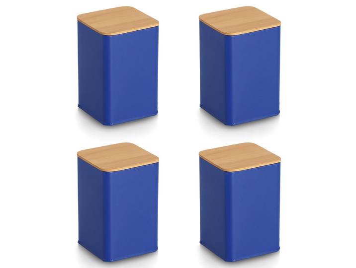Boîtes de conservation Kutan lot 4 10 x 14 x 10cm Bleu/Bleu