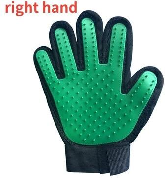 Uplifted Finds Silicone Five Finger Pet De Shedding Grooming Glove right Green