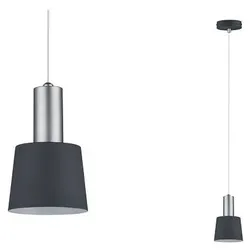 Neordic Pendelleuchte Haldar E14 max. 20W Dunkelgrau Chrom matt dimmbar Metall
