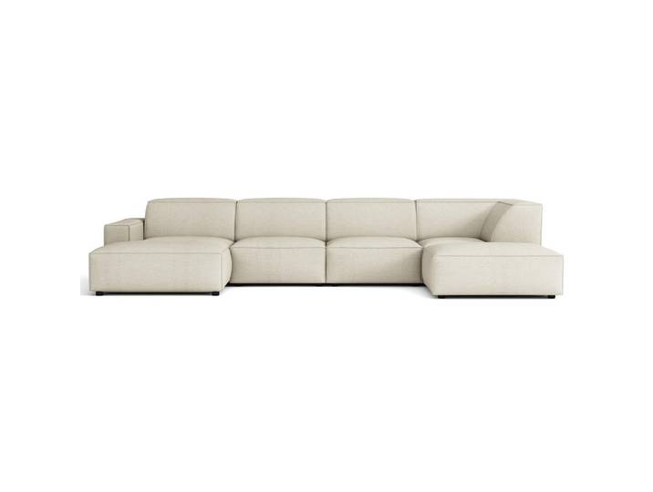 Selsey Wohnlandschaft Sellmo 366 cm, Creme, Kunststoff, Ottomane rechts, 370x70x184 cm, Wohnzimmer, Sofas & Couches, Wohnlandschaften, Wohnlandschaften in U-Form